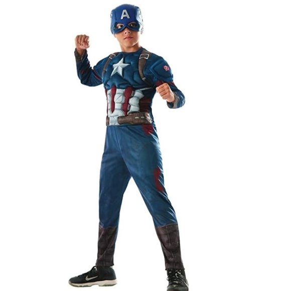 Boys Girls Marvel CAPTAIN AMERICA Costume MED NWT